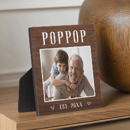 Rustic Persoonlijke foto van Poppop Grandpa Fotoplaat