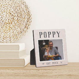 Rustic Persoonlijke foto van Poppy Grandpa Fotoplaat