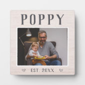 Rustic Persoonlijke foto van Poppy Grandpa Fotoplaat (Voorkant)