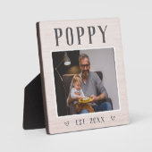 Rustic Persoonlijke foto van Poppy Grandpa Fotoplaat (Voorkant)
