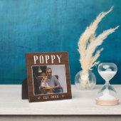 Rustic Persoonlijke foto van Poppy Grandpa Fotoplaat (Insitu)
