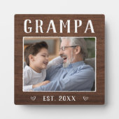 Rustic Persoonlijke Grampa Grandpa Foto Fotoplaat (Voorkant)