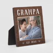 Rustic Persoonlijke Grampa Grandpa Foto Fotoplaat (Voorkant)