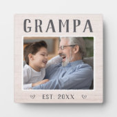 Rustic Persoonlijke Grampa Grandpa Foto Fotoplaat (Voorkant)