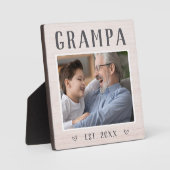 Rustic Persoonlijke Grampa Grandpa Foto Fotoplaat (Voorkant)