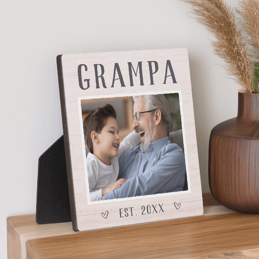 Rustic Persoonlijke Grampa Grandpa Foto Fotoplaat