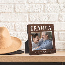 Rustic Persoonlijke Grampa Grandpa Foto Fotoplaat