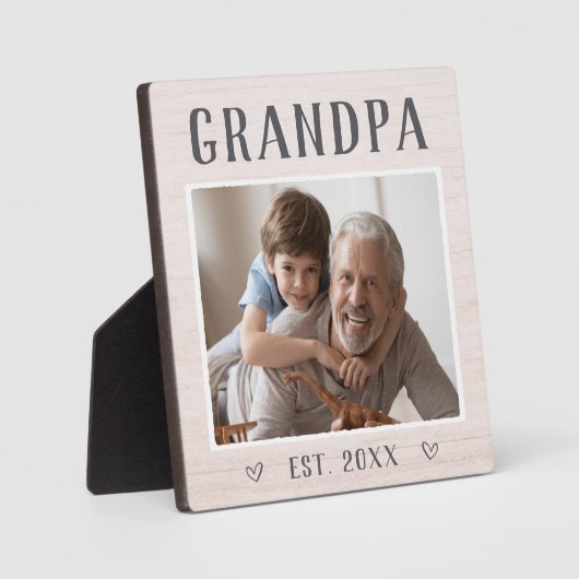 Rustic Persoonlijke opa foto Fotoplaat (Voorkant)