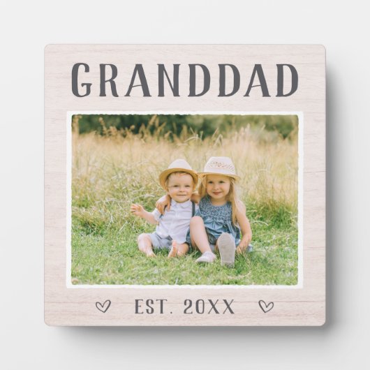 Rustic Persoonlijke opa foto Fotoplaat (Voorkant)
