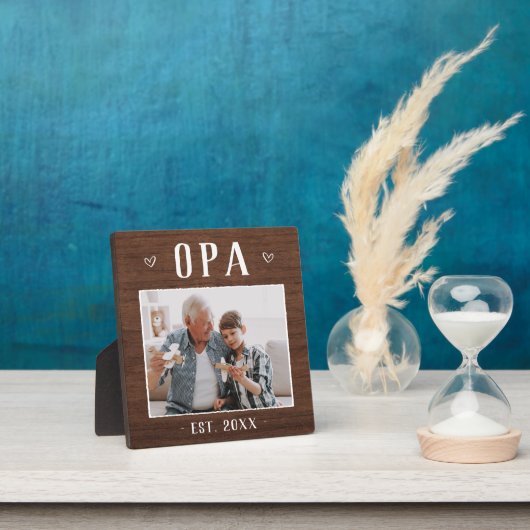 Rustic Persoonlijke Opa Grandpa Foto Fotoplaat (Insitu)
