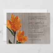 Rustic Peruvian Lily Wedding Invitations Kaart (Voorkant)