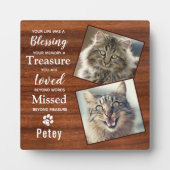 Rustic Pet Cat Memorial Fotoplaat (Voorkant)