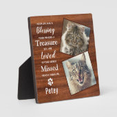 Rustic Pet Cat Memorial Fotoplaat (Voorkant)