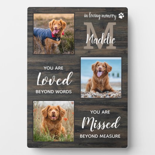 Rustic Pet Dog Memorial 3 Foto Fotoplaat (voorkant)