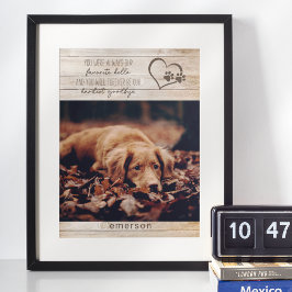 Rustic Pet Dog Memorial Foto Poster