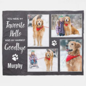 Rustic Pet Dog Memorial Keepomwille Photo Collage Fleece Deken (Voorkant (Horizontaal))