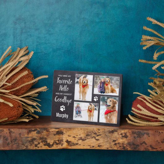 Rustic Pet Dog Memorial Keepomwille Photo Collage Fotoplaat (Zijkant)