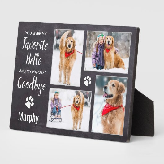 Rustic Pet Dog Memorial Keepomwille Photo Collage Fotoplaat (Zijkant)