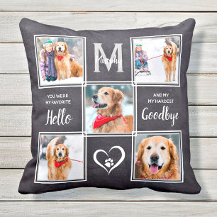 Rustic Pet Dog Memorial Keepomwille Photo Collage Kussen