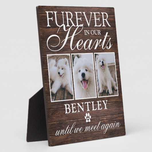Rustic Pet Dog Memorial Photo Keepomwille Plaque Fotoplaat (Zijkant)