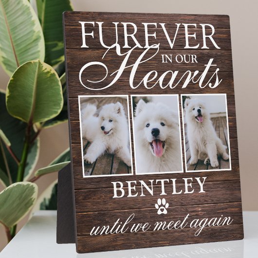 Rustic Pet Dog Memorial Photo Keepomwille Plaque Fotoplaat
