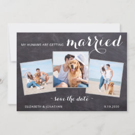 Rustic Pet Dog Wedding Persoonlijk 3 Foto Save The Date