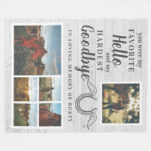 Rustic Pet Horse Persoonlijke Memorial Foto Fleece Deken (Voorkant (Horizontaal))