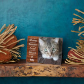 Rustic Pet Loss Cat Memorial Fotoplaat (Zijkant)