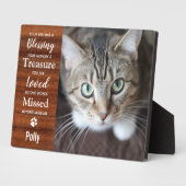Rustic Pet Loss Cat Memorial Fotoplaat (Zijkant)
