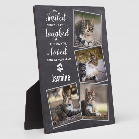 Rustic Pet Loss Cat Memorial Fotoplaat (Zijkant)