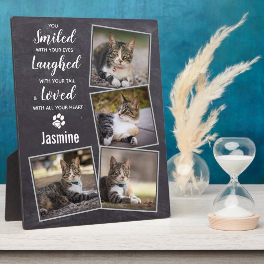 Rustic Pet Loss Cat Memorial Fotoplaat (Zijkant)