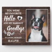 Rustic Pet Loss Foto Memorial & Sympathie Quote Fotoplaat (Voorkant)