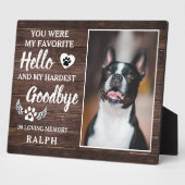 Rustic Pet Loss Foto Memorial & Sympathie Quote Fotoplaat (Zijkant)