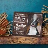 Rustic Pet Loss Foto Memorial & Sympathie Quote Fotoplaat (Zijkant)