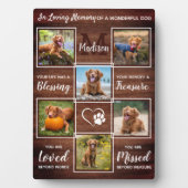 Rustic Pet Loss Gift 6 Foto Collage Dog Memorial Fotoplaat (voorkant)