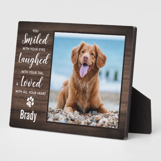 Rustic Pet Loss Gift Personalized Pet Memorial Fotoplaat (Zijkant)