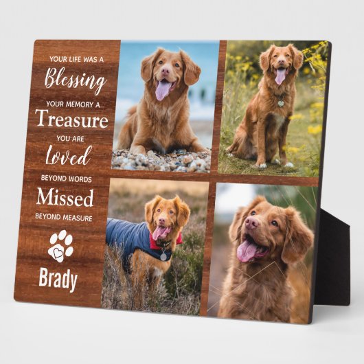 Rustic Pet Loss Keepaardfoto Fotoplaat (Zijkant)