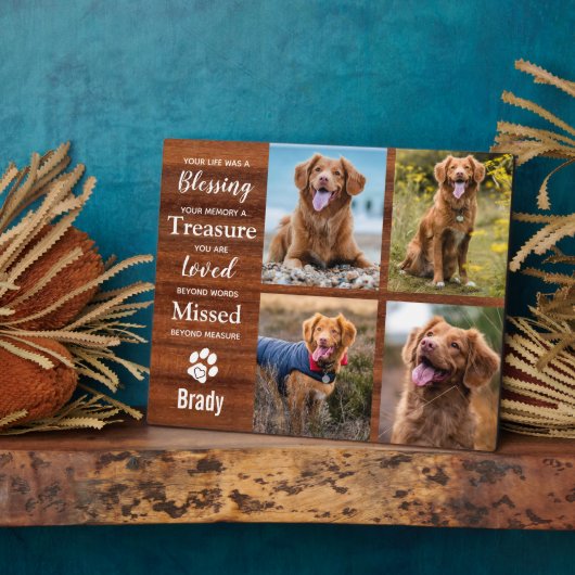 Rustic Pet Loss Keepaardfoto Fotoplaat (Zijkant)