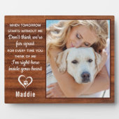 Rustic Pet Loss Keepomwille Dog Foto Pet Memorial Fotoplaat (Voorkant)