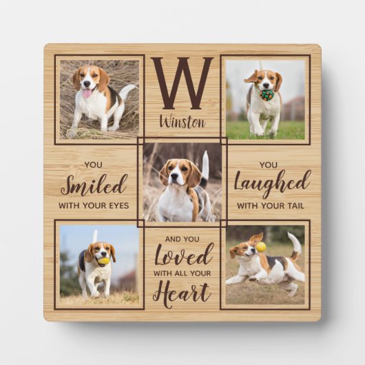 Rustic Pet Loss Keepomwille Dog Memorial Foto Fotoplaat (Voorkant)
