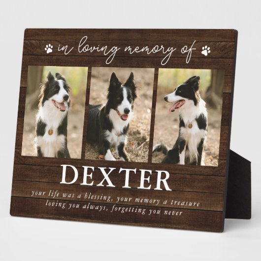 Rustic Pet Loss Memorial 3 Fotoplaat (Zijkant)