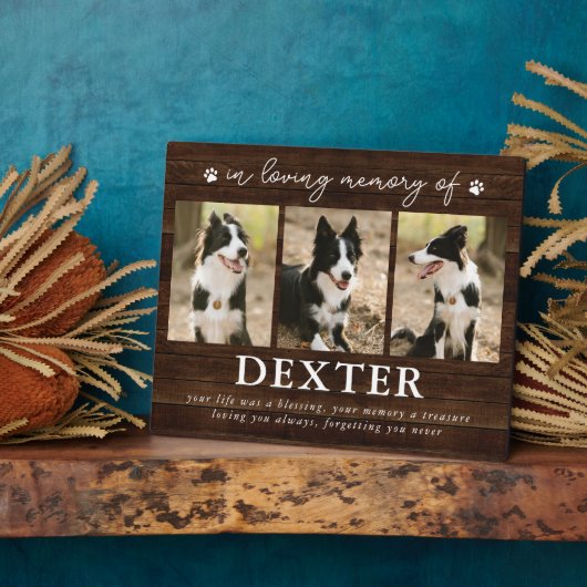 Rustic Pet Loss Memorial 3 Fotoplaat (Zijkant)