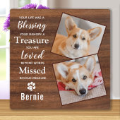 Rustic Pet Loss Personalized Photo Pet Memorial Fotoplaat