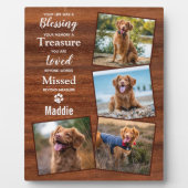 Rustic Pet Loss Photo Collage Pet Memorial Fotoplaat (Voorkant)
