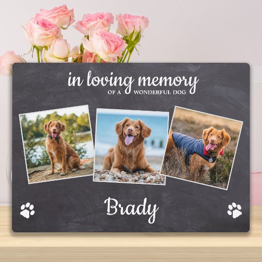 Rustic Pet Memorial 3 Foto in Loving Memory Fotoplaat