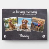Rustic Pet Memorial 3 Foto in Loving Memory Fotoplaat (voorkant)