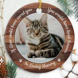 Rustic Pet Memorial Cat 2 Fotosympathie Keramisch Ornament