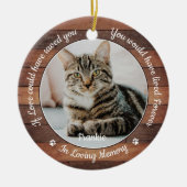 Rustic Pet Memorial Cat 2 Fotosympathie Keramisch Ornament (Voorkant)