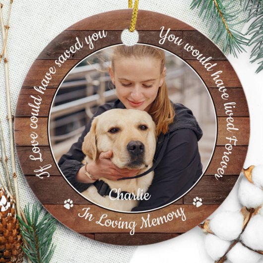 Rustic Pet Memorial Dog 2 Fotosympathie Keramisch Ornament