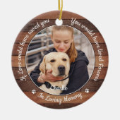Rustic Pet Memorial Dog 2 Fotosympathie Keramisch Ornament (Voorkant)